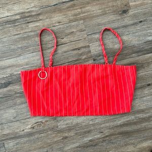 NWT tiger mist Red stripe crop top